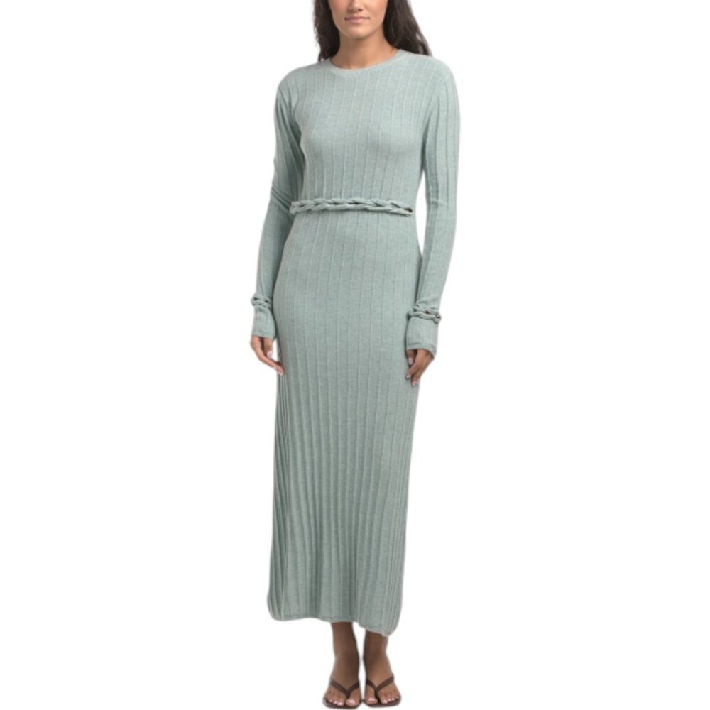 SUPER NATURAL BY SECRET MISSION Braided Belt Knit Maxi Dres